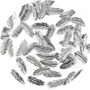 Nail Art Feather Silver